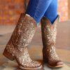 Corral * | Corral Boots Discounts Corral Orix Glittered Inlay And Studs Square Toe C3275