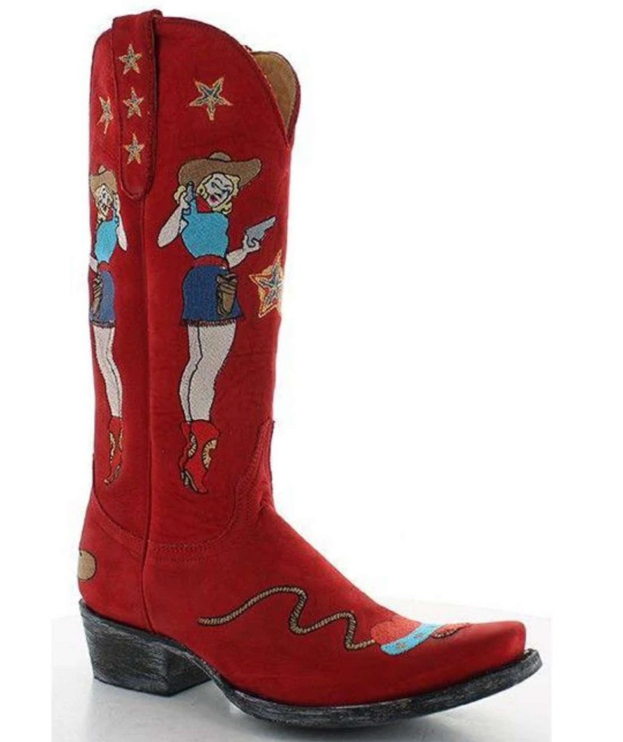 Old Gringo * | Old Gringo Boots Attractive Old Gringo Cowgirl Guns Red Hippie Toe L2458-2