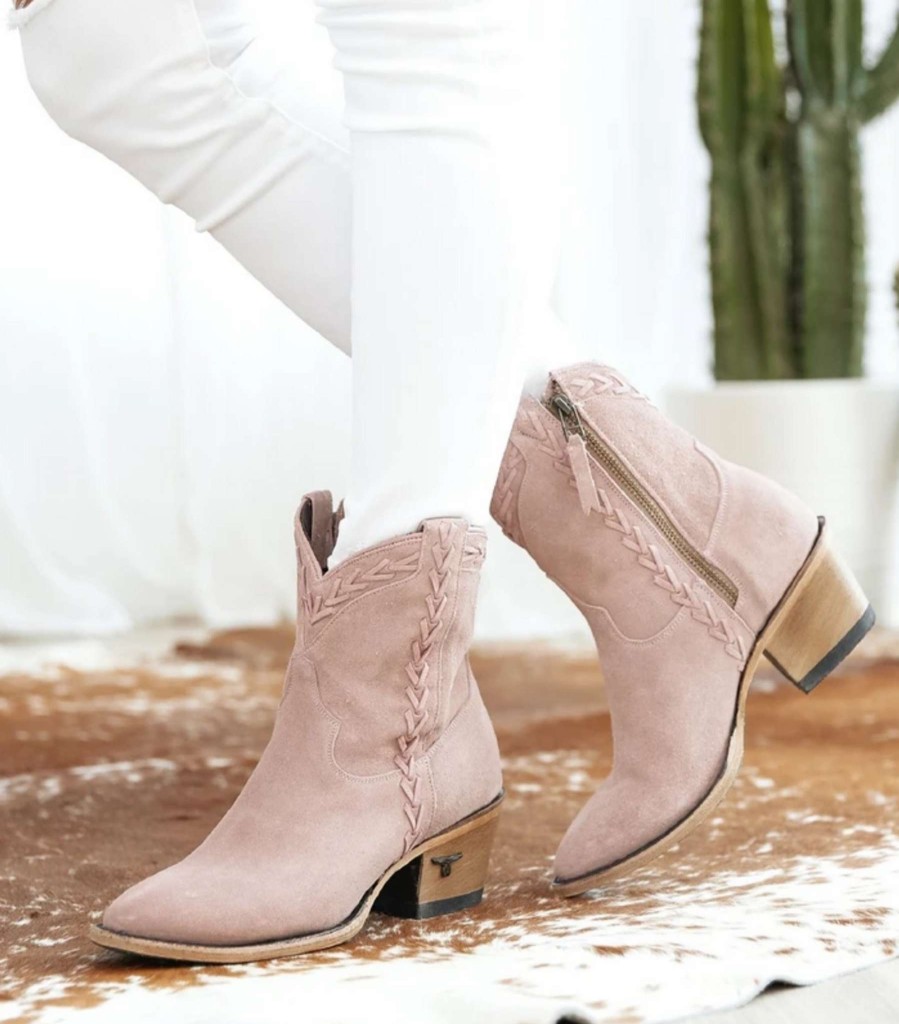 Lane * | Lane Boots Hot Sale Lane Everyday Emma Bootie Rose Suede Lb0472B