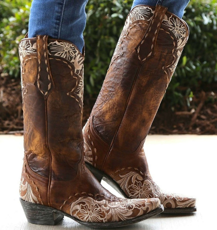 Old Gringo * | Old Gringo Boots Hot Sell Old Gringo Erin Brass Bone Cowgirl Boot