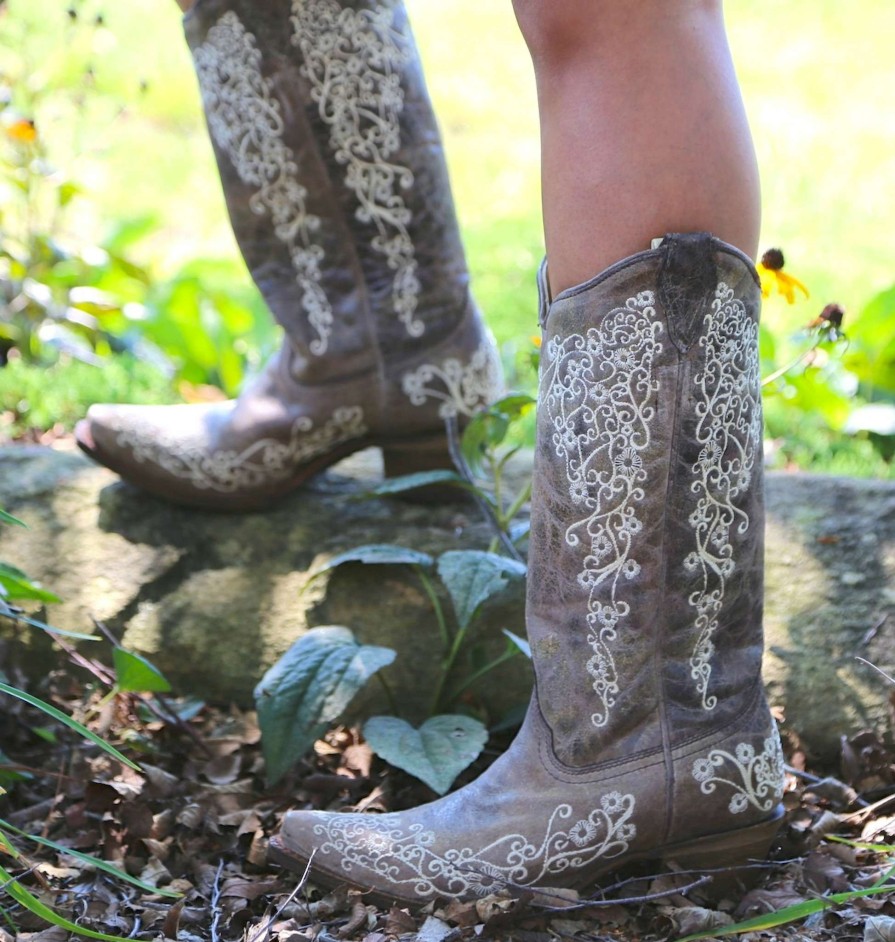 Corral * | Typical Style Corral Boots Brown Crater Bone A1094