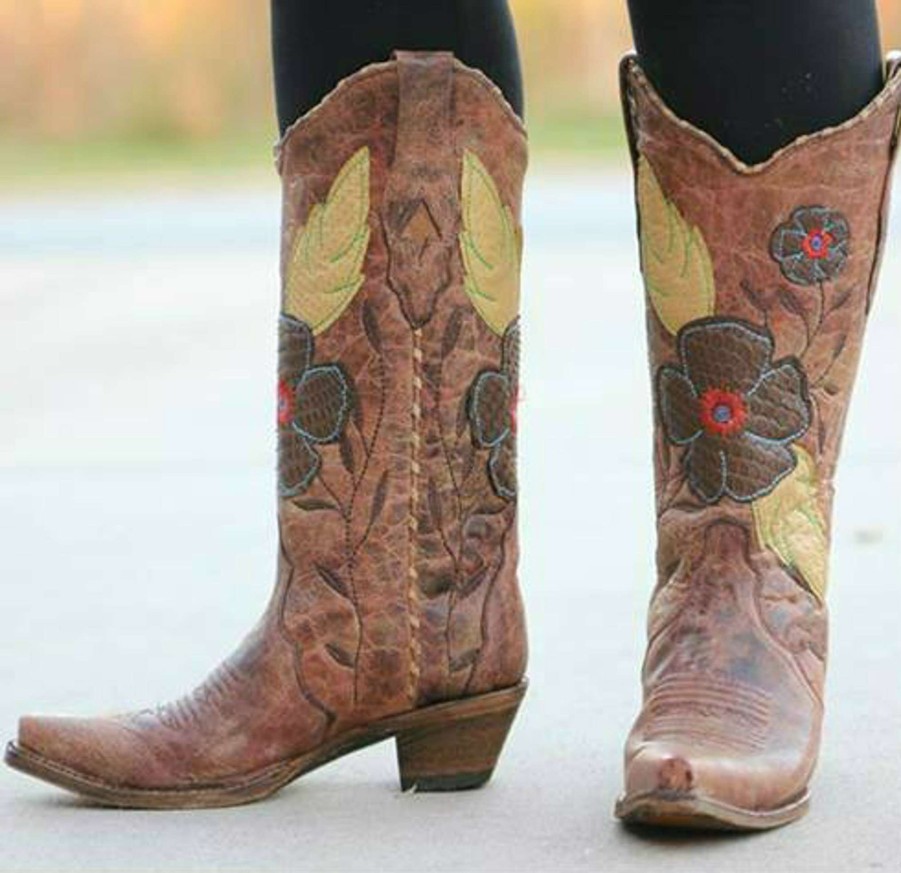 Corral * | Corral Boots Attractive Corral Daisy Cognac Cowgirl Boots