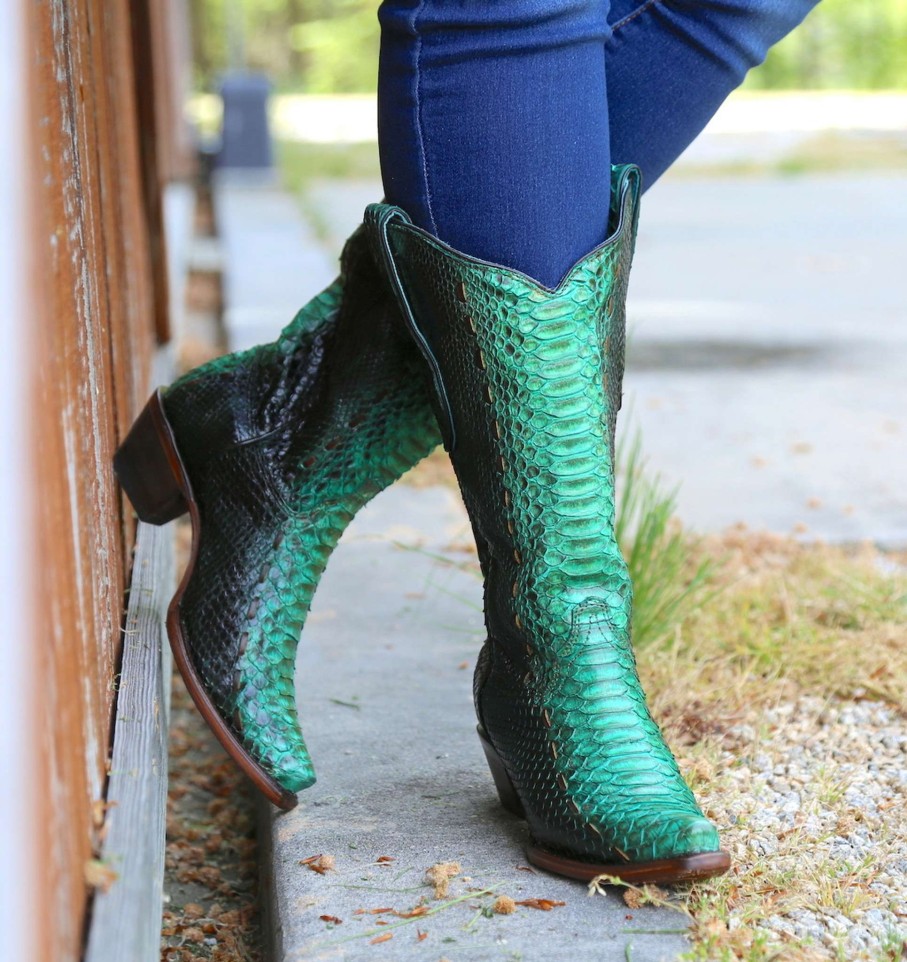 Corral * | Corral Boots Hot Sell Corral Turquoise Full Python Woven A3661