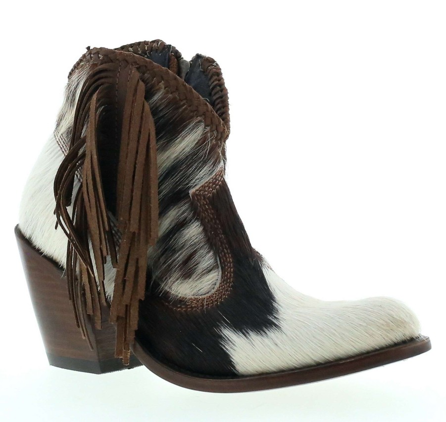 Liberty Black * | Liberty Black Boots Original Liberty Black Hair On Fringe Bootie Blanco Cafe Lb712320