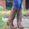 Corral * | Corral Boots Quick Delivery Corral Vintage Brown/Brown Tall Eagle Overlay R2295