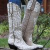 Corral * | Corral Boots Cut Price Corral Bone Tall Lace Embroidery G1128