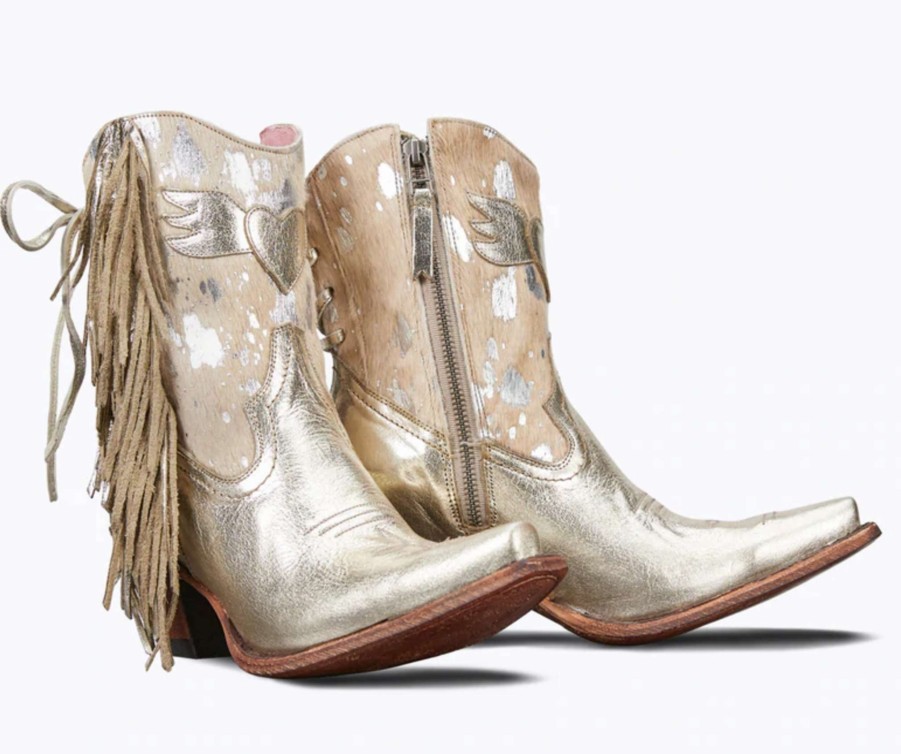 Junk Gypsy By Lane * | Junk Gypsy By Lane Boots Discounts Junk Gypsy By Lane Spirit Animal Shortie Champagne Metallic Silver Jg0040G