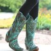 Corral * | Corral Boots Large Choice Corral Tan Turquoise Cord Stitch C2990