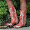 Corral * | Corral Boots Gift Selection Corral Coral Flower Embroidery Crystal Studs A4238