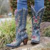 Junk Gypsy By Lane * | Junk Gypsy By Lane Boots Best Price Junk Gypsy By Lane Wild Stitch Navy Jg0053C