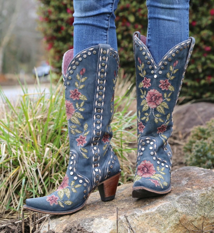 Junk Gypsy By Lane * | Junk Gypsy By Lane Boots Best Price Junk Gypsy By Lane Wild Stitch Navy Jg0053C