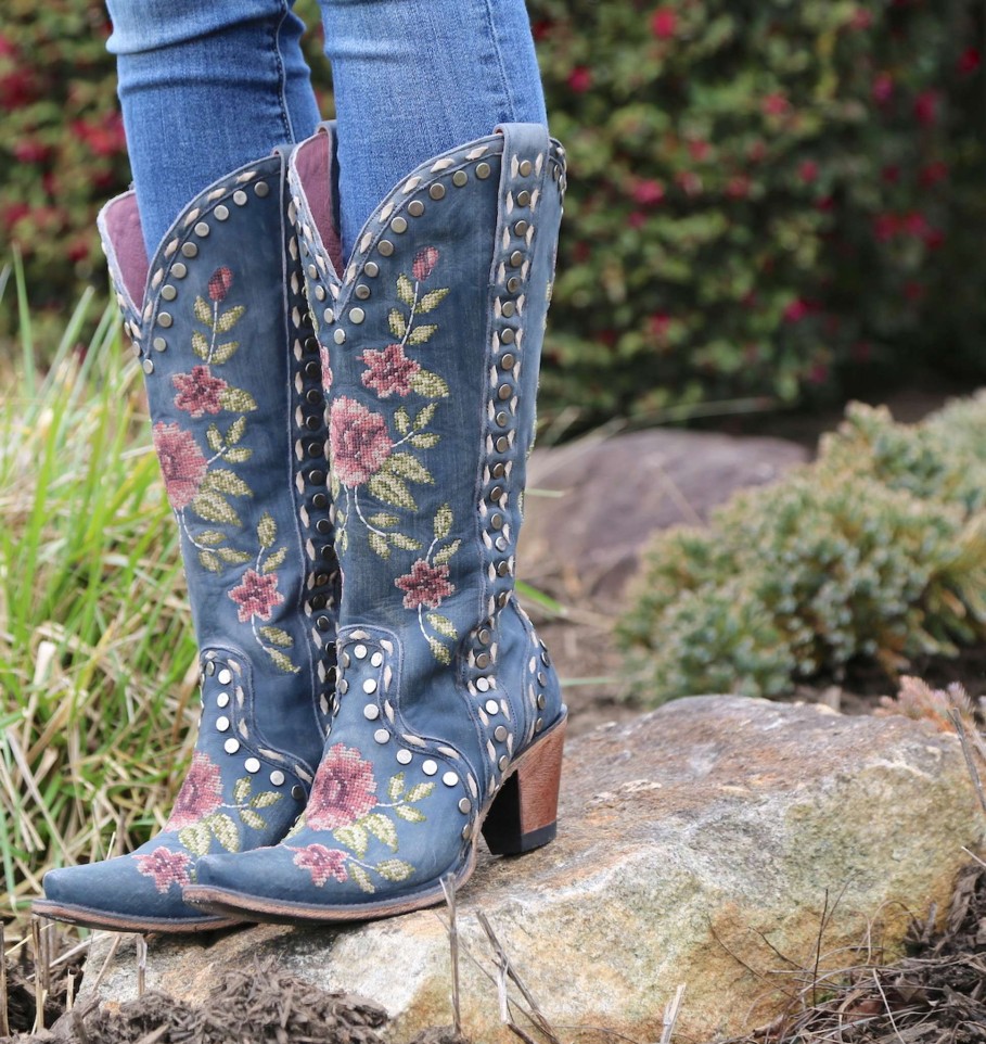 Junk Gypsy By Lane * | Junk Gypsy By Lane Boots Best Price Junk Gypsy By Lane Wild Stitch Navy Jg0053C