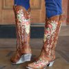 Corral * | Corral Boots Hot Sell Corral Tan Deer Skull And Floral Embroidery A3620