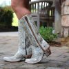 Corral * | Corral Boots Official Corral White Laser Embroidery Studs Tall Top G1549