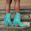 Liberty Black * | Liberty Black Boots Quick Delivery Liberty Black Fringe Benefits Bootie Nobuck Turquoise Lb713423