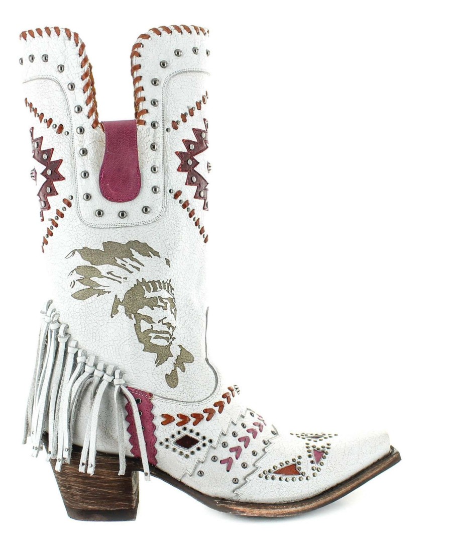 Old Gringo * | Old Gringo Boots Discounts Old Gringo Trail Of The Wind Crackled White L3350-1