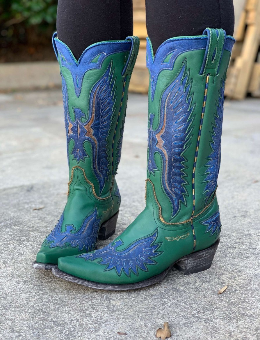 Old Gringo * | Old Gringo Boots Attractive Old Gringo Eagle Green Blue L105-177