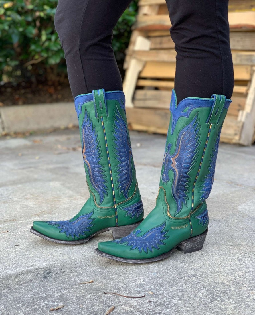 Old Gringo * | Old Gringo Boots Attractive Old Gringo Eagle Green Blue L105-177