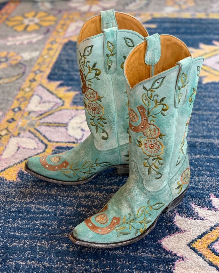 Old Gringo * | Old Gringo Boots Gift Selection Old Gringo Lucky Stud Washed Aqua L523-11