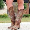 Corral * | Corral Boots Hot Sale Corral Brown Overlay Embroidery Studs And Crystals A3638