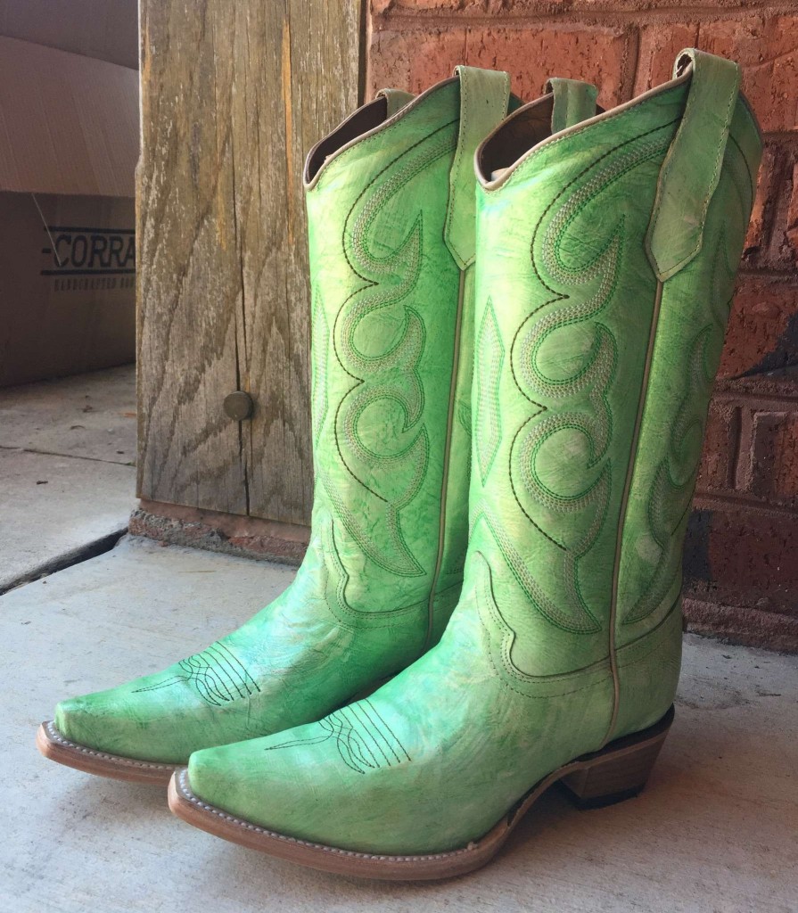 Corral * | Corral Boots Typical Style Corral Lime Green Hand Painted Embroidery L5969