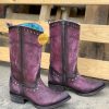 Corral * | Corral Boots Large Choice Corral Distressed Wine Zipper And Studs C3675