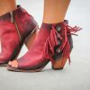 Liberty Black * | Liberty Black Boots Promotions Liberty Black Rojo Concho Fringe Peep Lb712807