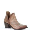 Corral * | Corral Boots Large Choice Corral Cognac Embroidery Bootie Q0143