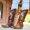 Corral * | Corral Boots Attractive Corral Chocolate Lamb Floral Embroidery A3597