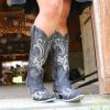 Corral * | Corral Boots Best-Selling Corral Black Overlay Embroidery Studs And Crystals A3637