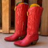 Corral * | Corral Boots Best-Selling Corral Ruby Red Tall Top Stitch And Inlay Boot Z5076