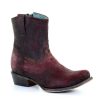 Corral * | Corral Boots Cut Price Corral Wine Lamb Round Toe Ankle Boot C3416