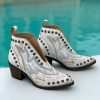 Corral * | Corral Boots Hot Sale Corral White Studs Bootie Q0167