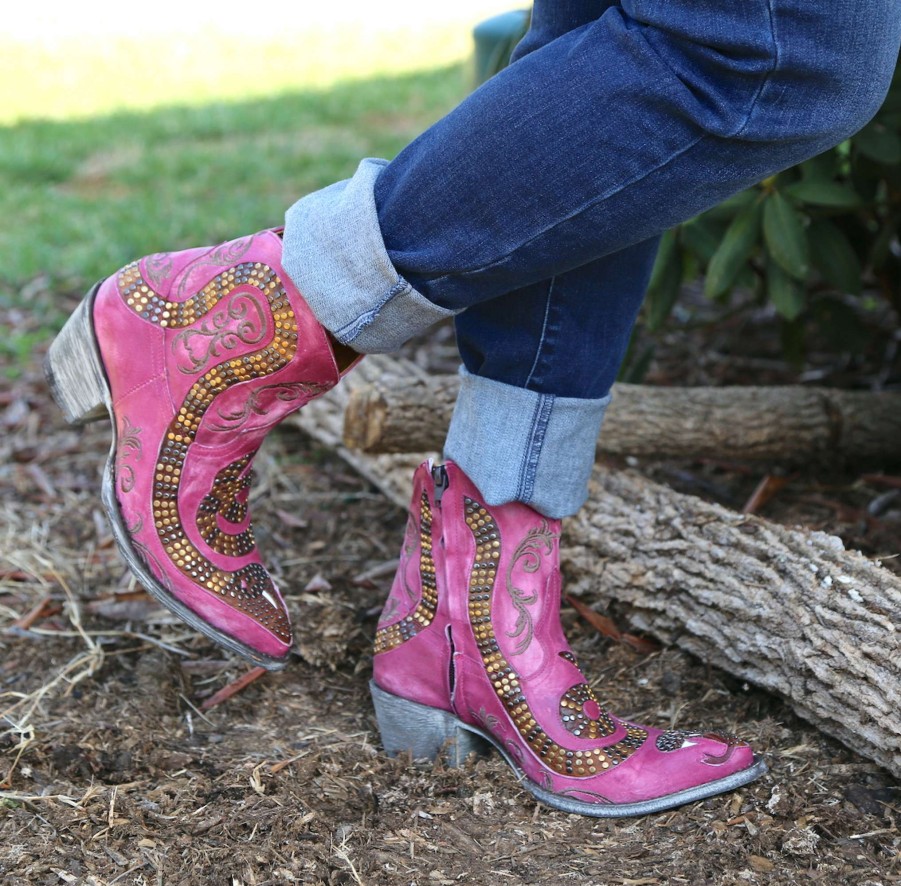 Old Gringo * | Old Gringo Boots Cut Price Old Gringo Snake Zipper Pink L1177-15